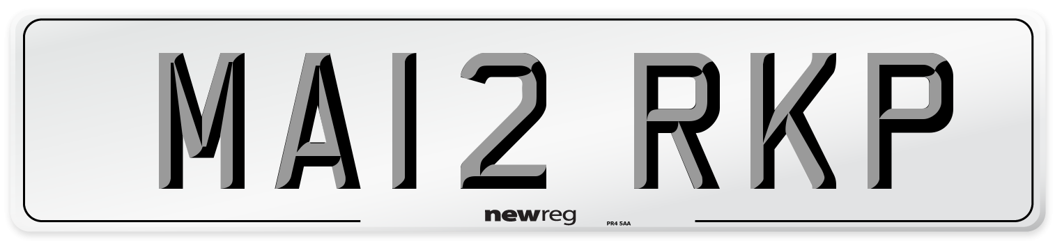 MA12 RKP Number Plate from New Reg